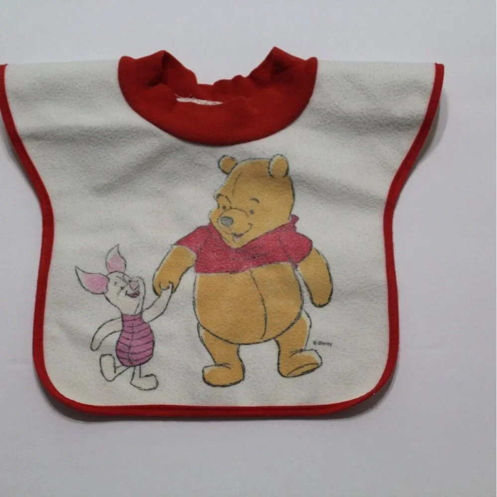 Vintage First Years Winnie the Pooh & Piglet Pullover Bib 1990s